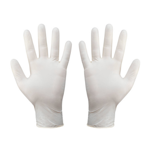 White Latex Disposable Examination Gloves - Powder Free